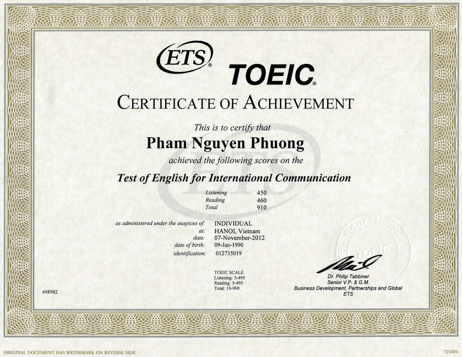 Chúng tôi cung cấp dịch vụ làm chứng chỉ TOEIC có giá trị